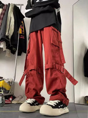 Threebooy 100% Cotton Multi Pocket Loose Trousers Man Spring Summer Designer Cheapest Y2k Vintage Casual New in Long Cargo Pants for Men