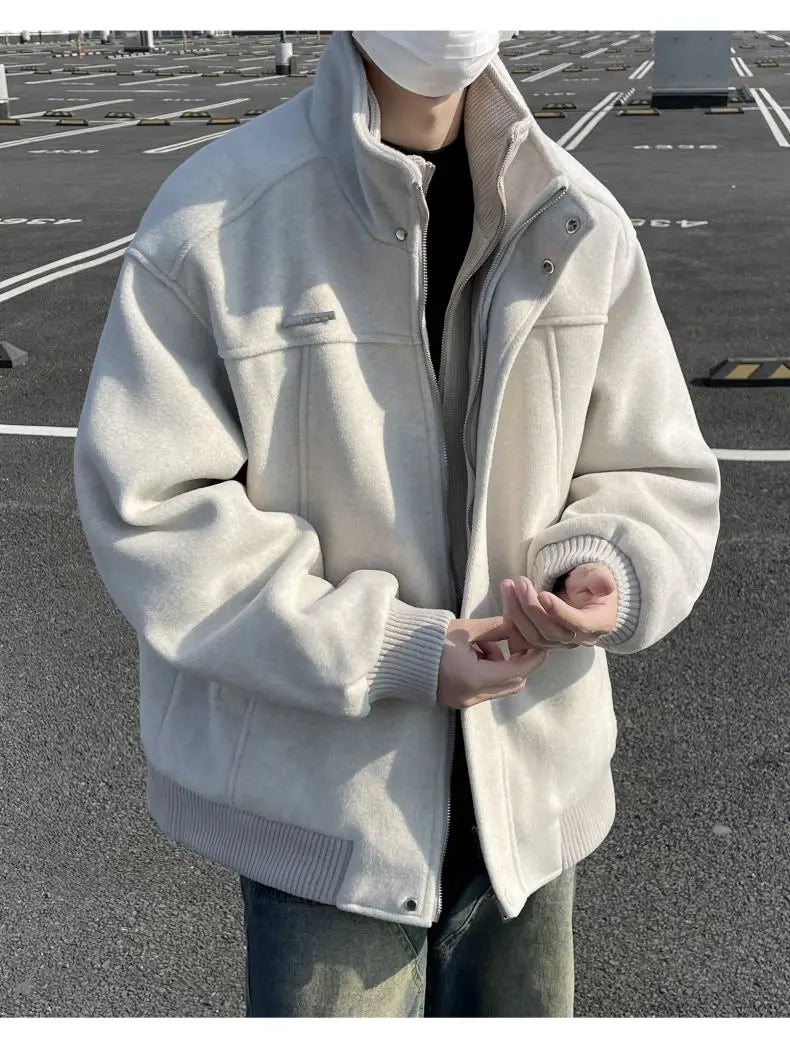 Threebooy Korean Spring and Autumn High Street Men and Women Trendy Personalized Fake Two Piece Jacket Couple Loose Retro Casual Handsome