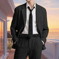 Threebooy  Men's Two-Piece Suit Summer Fashion Notch Lapel summer beach wedding parties Casual business cardigan for men