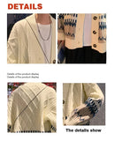 Threebooy Autumn Knitted Sweater Men Causal Sweaters Coats Vintage Single Breasted Cardigans Mens Korean Oversized Loose Sweater Pullovers