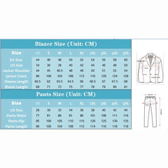 Threebooy  Men's Suits Blazer Pants for Men Jacket Italian Design Notched Lapel Party Wedding Slim Fit Costume Homme 2 Piece Clothing