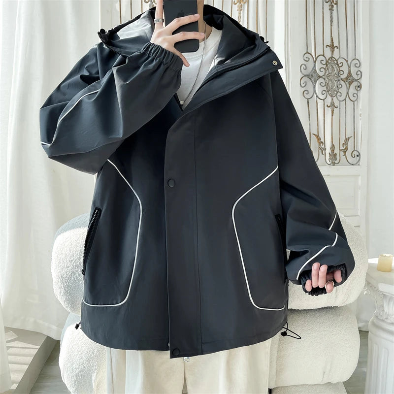Threebooy Original Clothing Korean Popular Clothes for Men Harajuku Men's Coats Models 2024 Outerwear Spring Jackets Style
