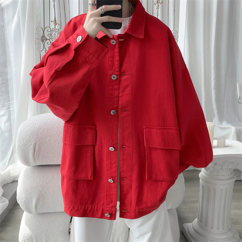 Threebooy Loose Fitting Men's Korean Style Clothes for Men Original Clothing Outerwear Harajuku Men's Coats Spring Jackets