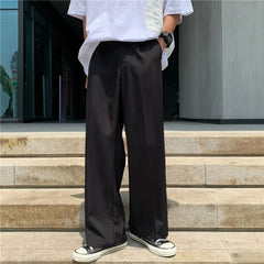Threebooy  New Japanese Retro Male Suit Pants Light Luxury Straight Draped Button-down Business Casual Pants Premium Slim Elegant Trousers