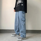 Threebooy Baggy Men Jeans Straight Cargo Pants Spring Autumn Fashion Vintage Blue Denim Trousers Casual Oversized Bottoms Male Y2K Clothes