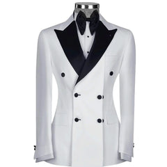 Threebooy  Men's 2-piece Suit Slim Fit Business Double-breasted Suit Jacket and Trousers Formal Wedding Attire Wedding Suits for Men