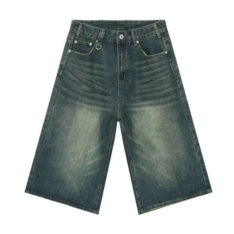 Threebooy  American Style Men's Shorts Camouflage Calf-Length Pants Straight Wide Leg Male Short Jeans Summer Fashion Bottom