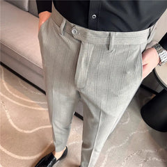 Threebooy Men Spring High Quality Business Suit Pants/Male Slim Fit Fashion Casual Formal Mens Dress Pants Men High Waist Solid Trousers