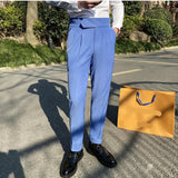 Threebooy  High Quality British Gentlemen Business Casual Slim Fit Pants Men Dress Pants Solid All Match Formal Wear Office Trousers