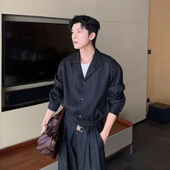 Threebooy Men's Large-size Casual Suit Spring Summer High-end Shirt Tracksuit Men Women's Casual Sports Cleanfit Korean 2pcs Set