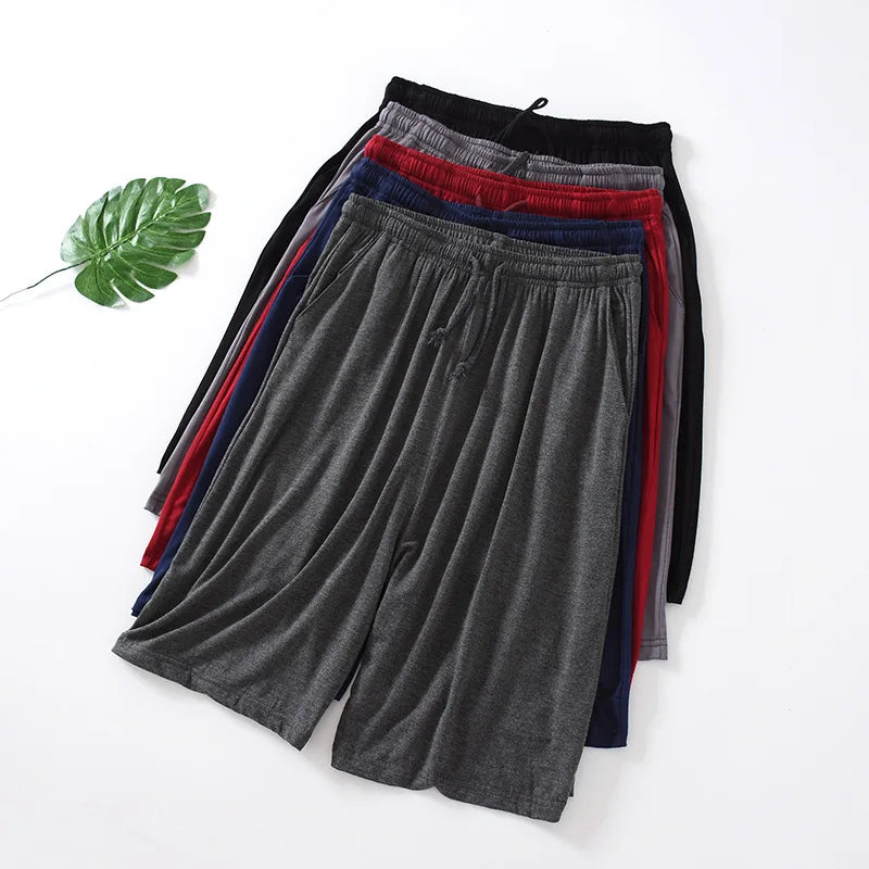 Threebooy  Men's Shorts Summer Thin Five-point Home Shorts Loose Casual Large Size Home Pajamas Beach Pants