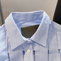 Threebooy  Trendy Long Sleeve Men's Shirt Laid-Back New Spring Stripe Woven Men's Wear Trendy Brand Casual Shirt For Men