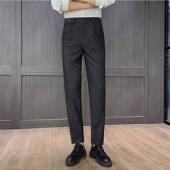 Threebooy  High Quality Men's Suit Pants Formal Business Office Social Dress Pants Fashionable Slim Fit Casual Men's Dress Pants Size 29-38