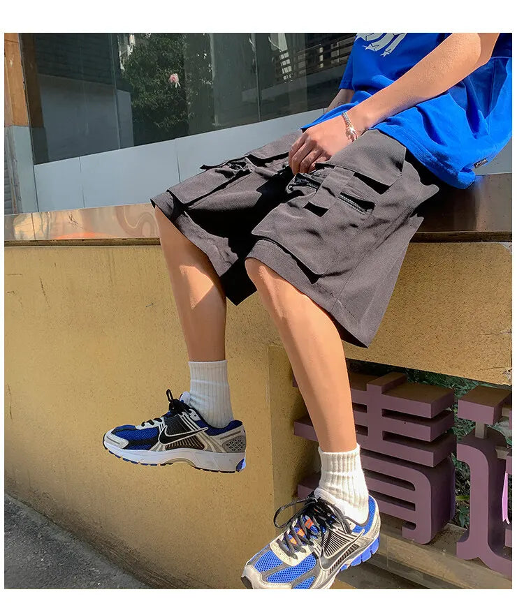 Threebooy Mens Summer Cargo Shorts Multi Pocket Casual Outdoor Sports Workwear Lightweight Comfortable Hiking Shorts Trendy Fashion