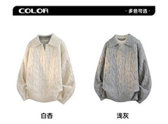 American high street hip-hop couple retro round neck sweater men and women spring and autumn loose Harajuku casual top y2k