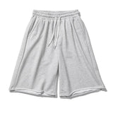 Threebooy Summer Men's Casual Shorts Tide Brand Street Elastic Waist Lace Loose Couples Wide Legs Loose Pants Brand Men's Clothes