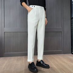 Threebooy  High Quality Men's Suit Pants Formal Business Office Social Dress Pants Fashionable Slim Fit Casual Men's Dress Pants Size 29-38