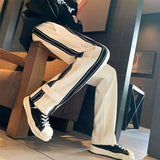 Threebooy Trousers Male Black Stripe Men's Casual Pants Straight Hip Hop Y2k New in Aesthetic Sale Harajuku Classic Summer Korean Style