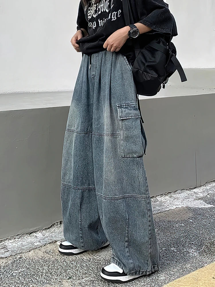 Threebooy  Y2k Baggy Jeans Men Streetwear Old Money Vinatge Cargo Pants New Rock Cowboy Jogging Wide Leg Oversize Denim Pants