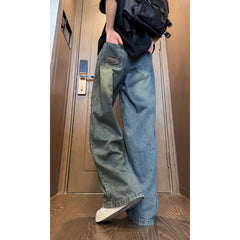 Threebooy Beggar jeans men Vintage Streetwear Ripped Hole Jeans Men Women Harajuku Aesthetic Wide Leg Denim Trousers Unisex Straight Pants