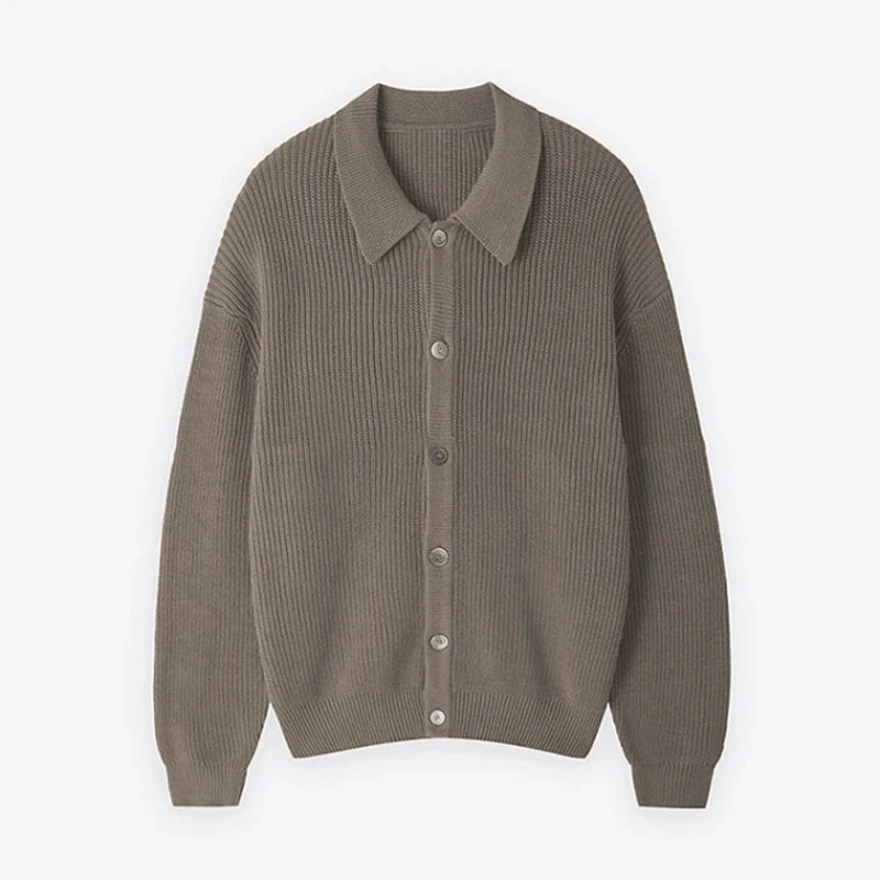 Threebooy  New Korean Luxury Men Cardigan Trendy Textured Long Sleeve Buttoned Korean Leisure Sweater Coats Premium Quality Knitwear M-3XL