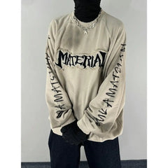 Threebooy  American Large-size Lazy Shirt Embroidered Round Neck Sweatshirt Men Women Ne Autumn Winter Retro Gothic Top Hip Hop Streetwear