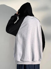 Threebooy  Splicing Young Students Male Hoodie Baggy Full Zip Up Harajuku Fashion Aesthetic Luxury Cheap Streetwear Men's Hooded Sweatshirt