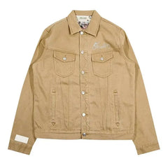 Threebooy  Heavy Washing Old Denim Jacket Retro Maple Leaf Letter Print Coat Autumn Winter Denim Jacket Men's Couple's Button Lapel Jacket