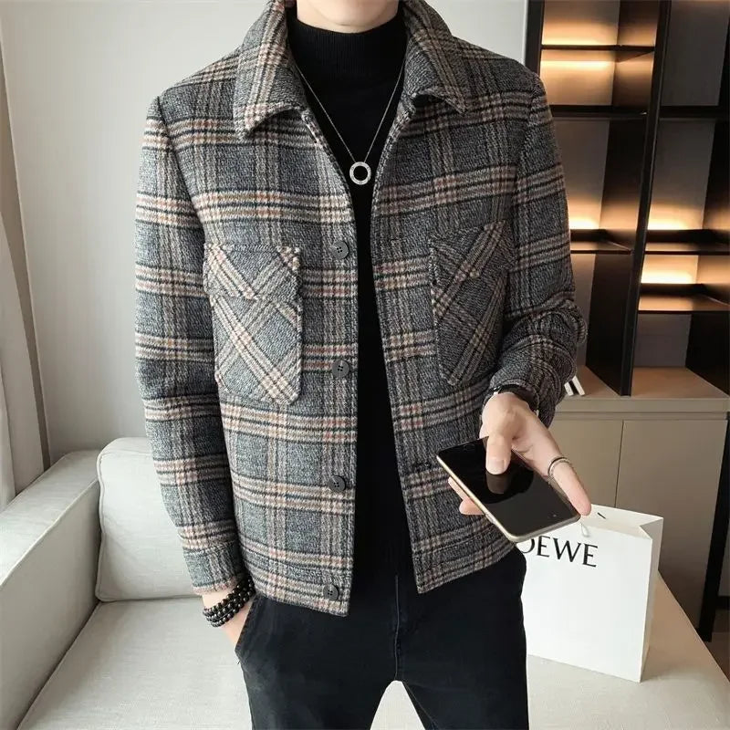 Threebooy Male Coats Slim Fit High Quality Men's Wool & Blends Jackets Vintage Joker Harajuku Casual Luxury Designer Cheap Clothes Offer