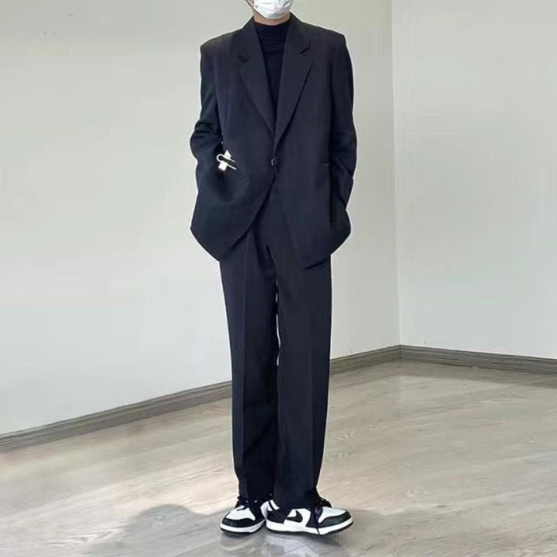 Threebooy Casual Suit Jacket Men's Spring Summer Blazers Solid Color Long Sleeves Turndown Collar Pockets One Button Tops Jackets