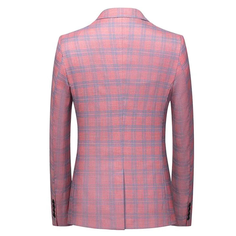 Threebooy  Men's Spring High Quality Plaid Business Suit/Male Slim Fit Groom To Get Married Dress Blazers/Man Casual Jacket 5XL 6XL