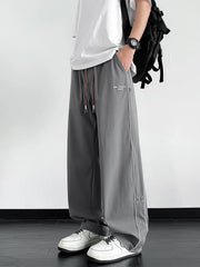 Threebooy Summer Men's Sweatpants Light and Thin Ice Silk Cool Pants Big Size 8XL 7XL 6XL Sportswear Loose Fit Straight Track Trousers