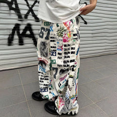 Threebooy Y2k Mens Streetwear American Design Camouflage Overalls Mens Harajuku Retro Hip-Hop Falling Loose Casual Wide-Leg Pants