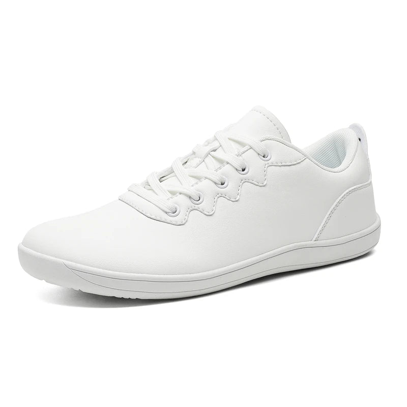 Threebooy  Big Size 48 49 Pure White Shoes Men Leather Sneakers With Wide Box Minimalist Barefoot Flats Zero Drop for Unisex