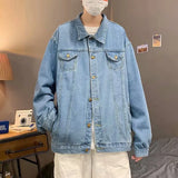 Threebooy Blue Denim Short Jacket Men Jeans Jacket Coats Casual Windbreaker Pockets Overalls Bomber Streetwear Man Clothing Outwear