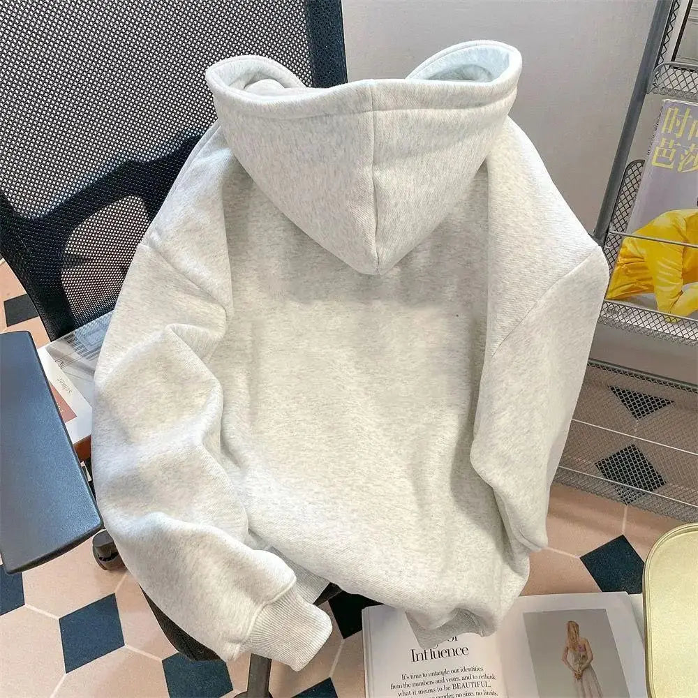 Threebooy American style autumn and winter street fashion personalized printed hoodie for men and women loose retro casual top for couples