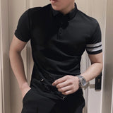 Threebooy Brand Clothing Men Are of High Quality in Summer Slim Fit Short Sleeve POLO shirts/Male Pure Color Business POLO shirts 4XL