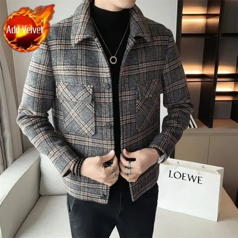 Threebooy Male Coats Slim Fit High Quality Men's Wool & Blends Jackets Vintage Joker Harajuku Casual Luxury Designer Cheap Clothes Offer