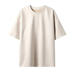 Threebooy  Summer Short-sleeved T-shirt Men Oversized Casual Suede T Shirt Men Streetwear Loose Solid Color O-neck Tshirt Mens Top M-3XL