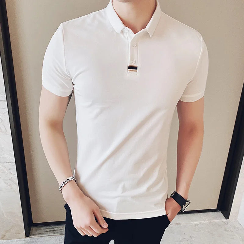 Threebooy  Top Quality New Solid Color Men Polos Shirts Cotton Short Sleeve Casual Polo Shirt Hommes Fashion Summer Lapel Male Tees