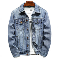 Threebooy 5XL 6XL denim jacket men's s tide brand ruffian casual jacket HipHop high street handsome loose student tooling top tide