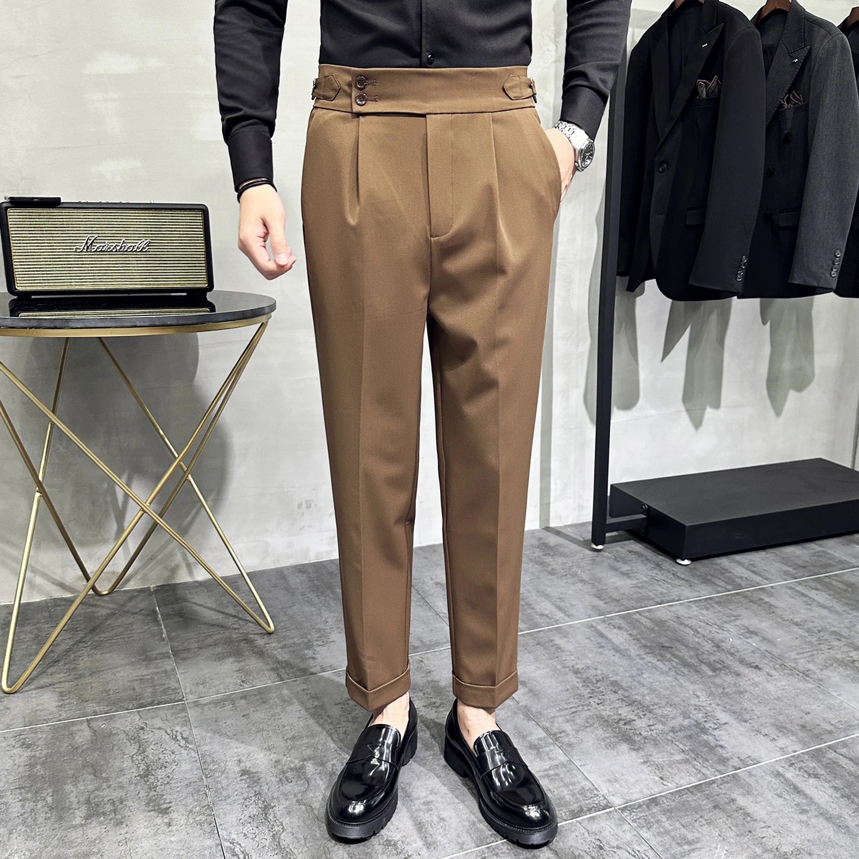 Threebooy Men Spring Autumn Suits Pants Male Formal Wear Boutique Trousers Quality Men British Style Business Casual Loose Suits Pants