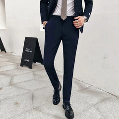 Threebooy Fashion Male Spring High Quality Cotton Business Suit Trousers Men's Clothing/Man British Style Men's Casual Suit Pants