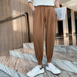 Threebooy Men Sspring High Quality Business Casual Pants/Male High quality Elastic waistline Haroun Pants Plus Size S-3XL