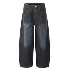 Threebooy Autumn New Retro Curved Knife Jeans Fashionable Men'S Jeans Casual Wide Leg Pants Loose Straight Leg Pants Pants