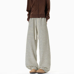 Threebooy Black Casual Pants Men Fashion Retro Striped Pants Men Streetwear Hip-hop Loose Wide Leg Pants Mens Trousers Large Size 4XL