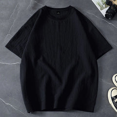 Threebooy  Plus Size Ice Silk Thin Solid Harajuku Tops Men's Summer Short Sleeve Loose Simplicity Casual T Shirts Fashion Trend Men Clothes