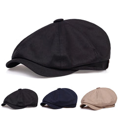 Threebooy Mens Retro Newsboy Caps Stitching Berets Cap Autumn Winter Vintage Painter Octagonal Hats Gorras