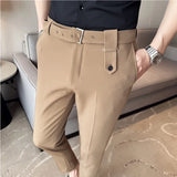 Threebooy Plus Size 29-36 Mens Suit Pants High Quality Men Solid Color Slim Fit Dress Pants Slim Fit Office Business Men Trousers