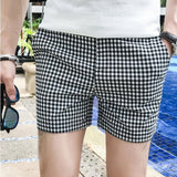 Threebooy  Summer Casual Plaid Men's Shorts Mens Beach Shorts Cotton Slim Fit Male Shorts Homm Brand Clothing Short Masculino S-3XL